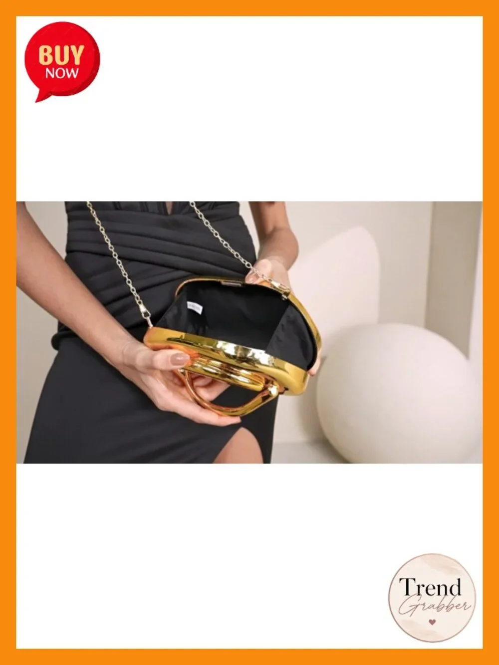 Acrylic Clutch Purse with Metal Frame Chain Crossbody Evening Bag